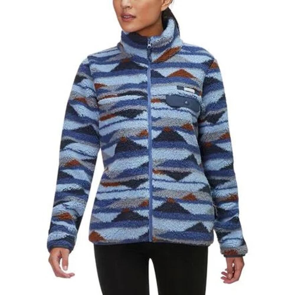 Columbia Women's Blue Patterned Sherpa Fleece Jacket